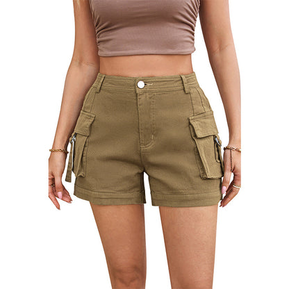 Women's High-Waisted Utility Cargo Shorts with Pockets – Trendy Summer Streetwear