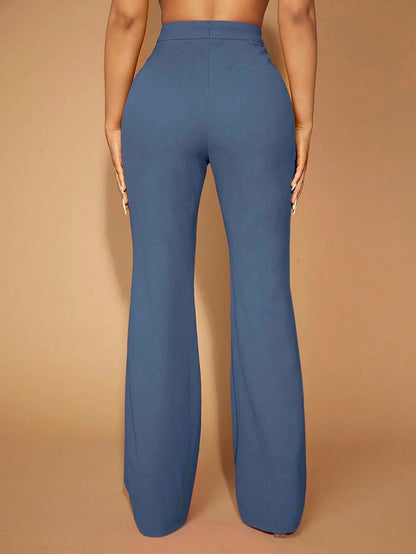 High Waist Straight Leg Pants | Women's Work Trousers