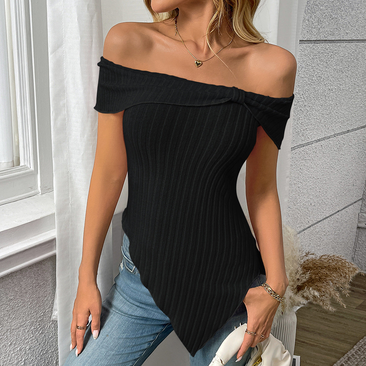 Slim Fit Off-Shoulder Sexy Sweet T-Shirt Top