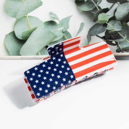 4th of July American Flag Hair Claw Clip USA Style