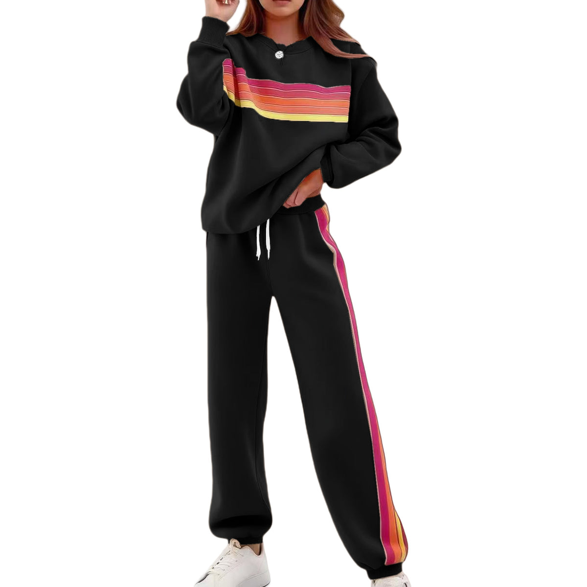 Women's Colorblock Sweatsuit Two Piece Lounge Set