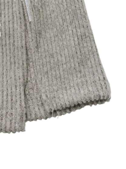 Ribbed Knit Ruched Midi Dress Long Sleeve Side Slit