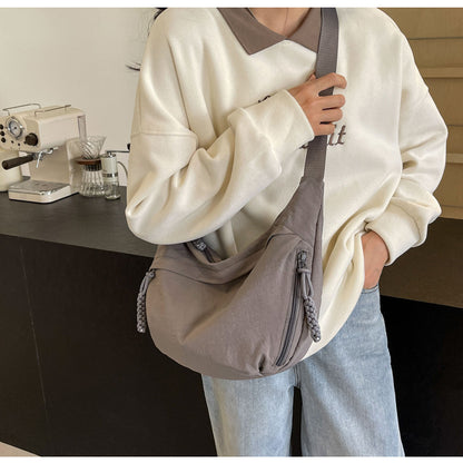 Black Crossbody Moon Sling Bag Casual Nylon Shoulder Purse