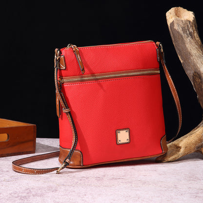 Vintage Pebbled PU Leather Crossbody Bag for Women