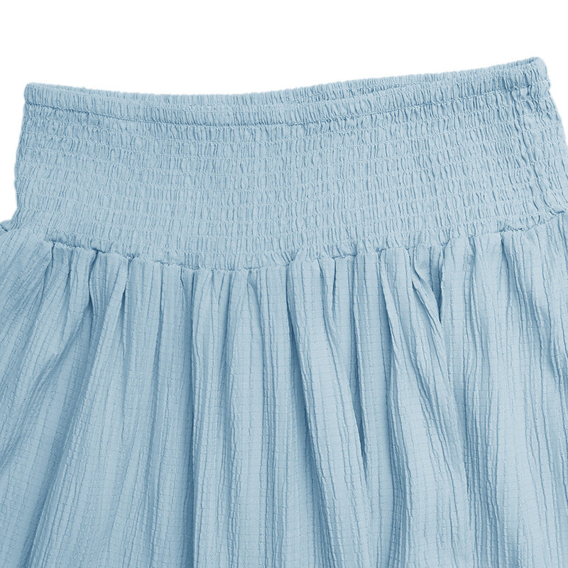 Boho Tiered Maxi Skirt Elastic Waist Flowy Long Skirt