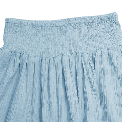 Boho Tiered Maxi Skirt Elastic Waist Flowy Long Skirt