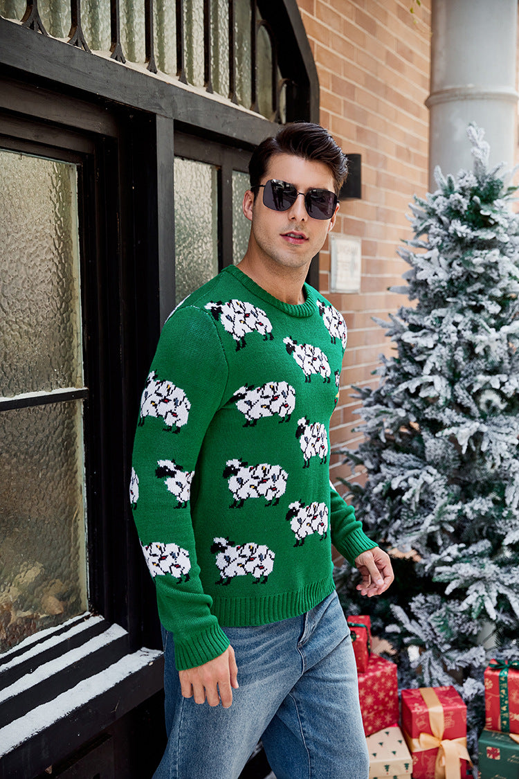 Men's Alpaca Knit Sweater Christmas Casual Pullover