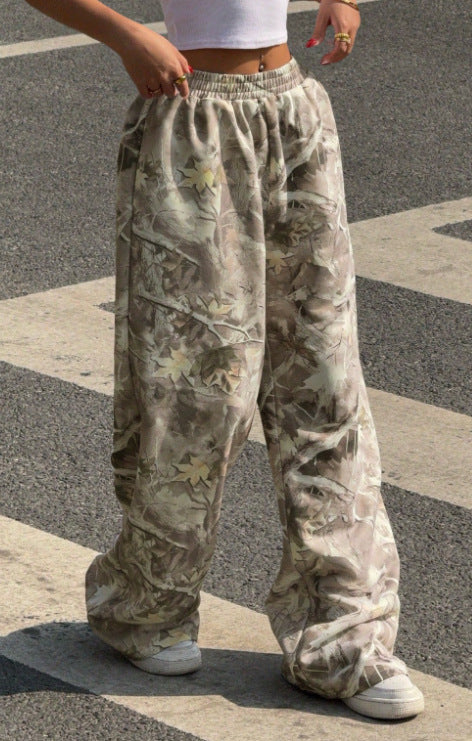 Y2K Vintage Wide Leg Baggy Pants Women Graphic Streetwear