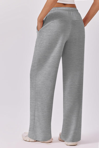 Cotton High-Waist Wide-Leg Jogger Pants Casual Lounge
