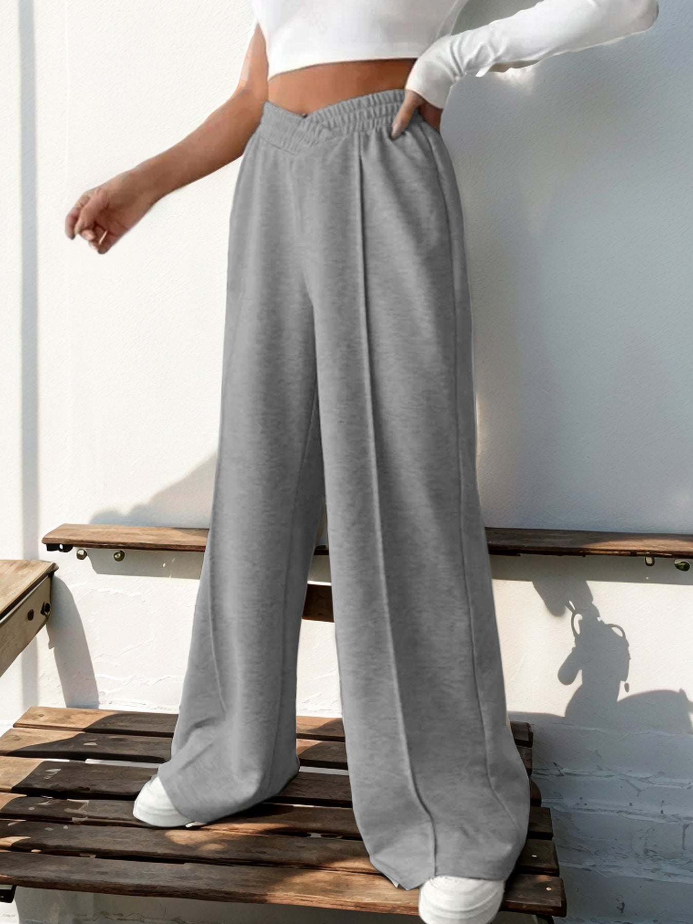 High Waisted Wide Leg Lounge Sweatpants with Pockets