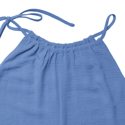 Women's Halter Bow Wide Leg Jumpsuit Summer Resort Wear
