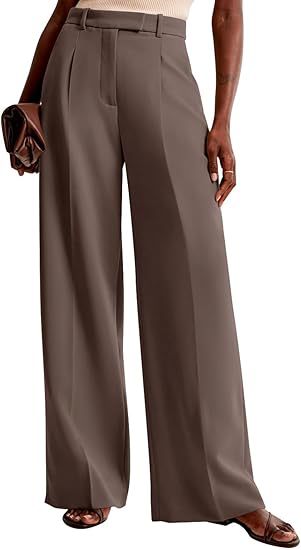 Women's High-Waisted Wide-Leg Pants – Elegant Business Trousers