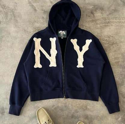 Unisex Oversized Chenille Zip-Up Hoodie