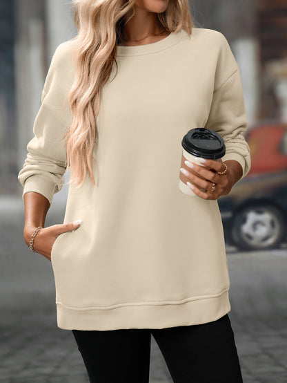 Trendy Y2K Fleece Pullover Sweatshirt – Fall/Winter Casual Top