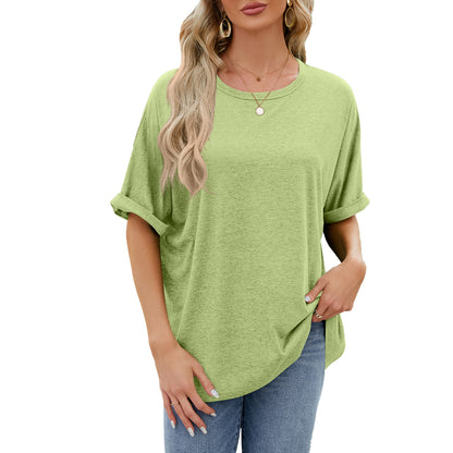 Loose Fit Crew Neck Short Sleeve Casual Basic Tee