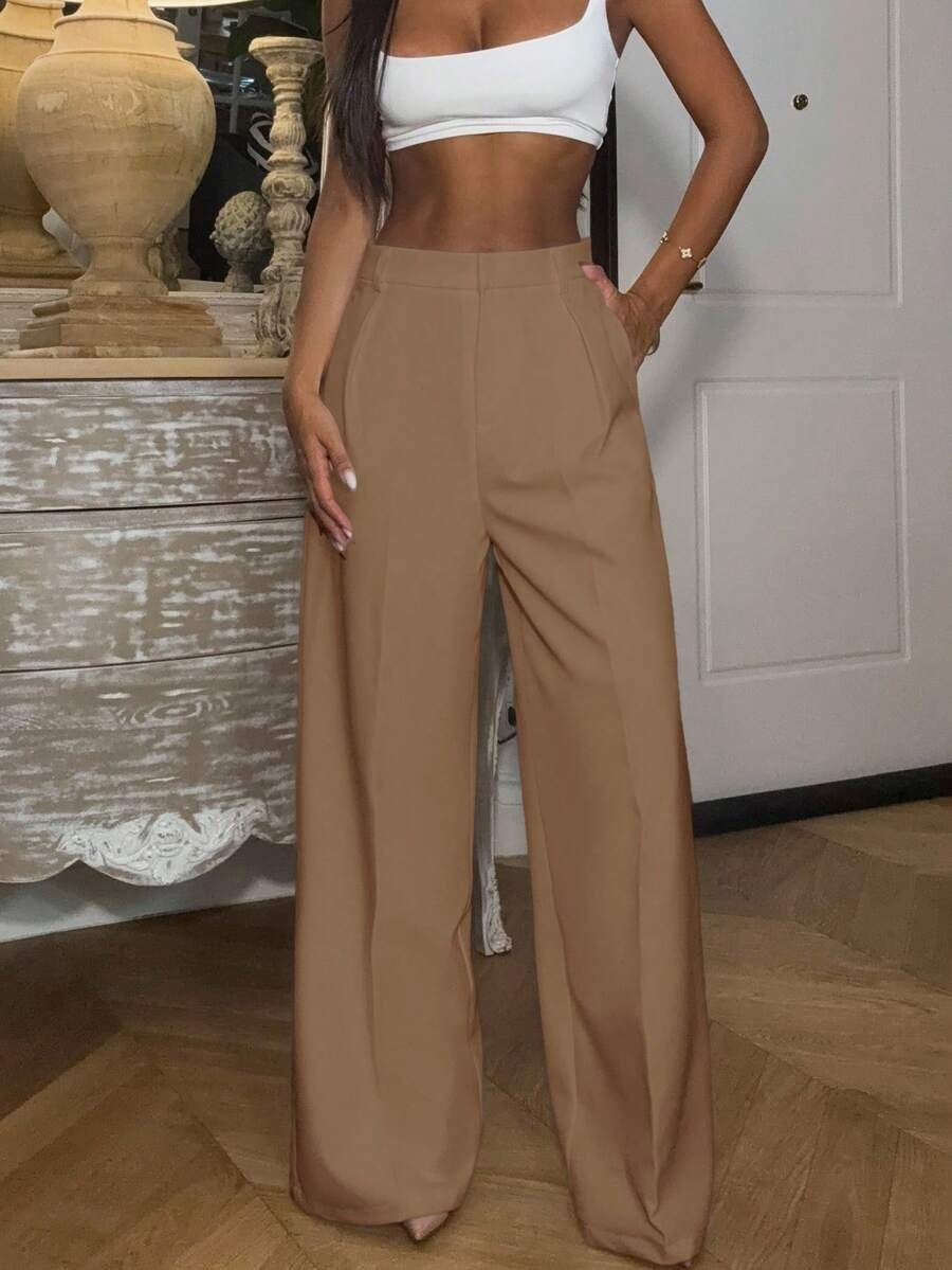 High Waisted Wide Leg Dress Pants Casual Work Trousers