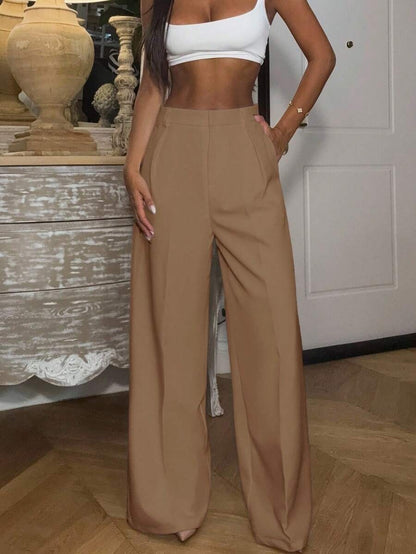 High Waisted Wide Leg Dress Pants Casual Work Trousers