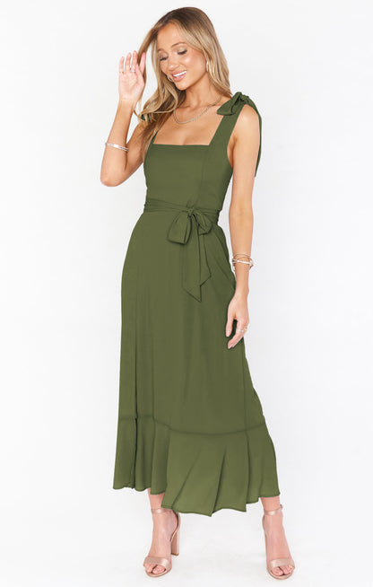 Elegant Women's Commuter Split Dress French High-End Skirt