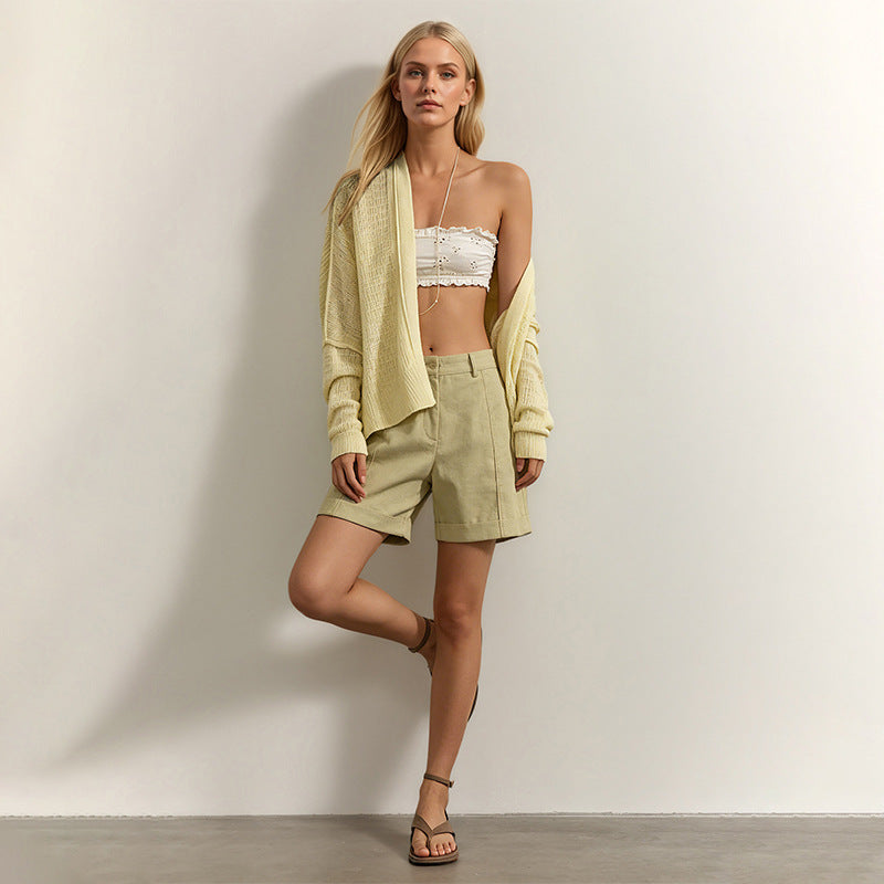 Oversized Knit Cardigan Sweater Open Front Casual Layering