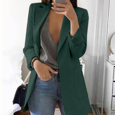 Womens Casual Blazer Long Sleeve Open Front Jacket