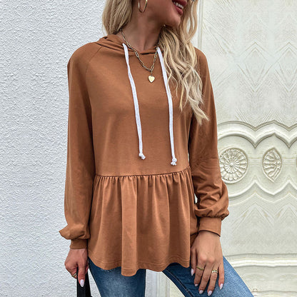 Drawstring Long Sleeve Sweatshirt Pullover