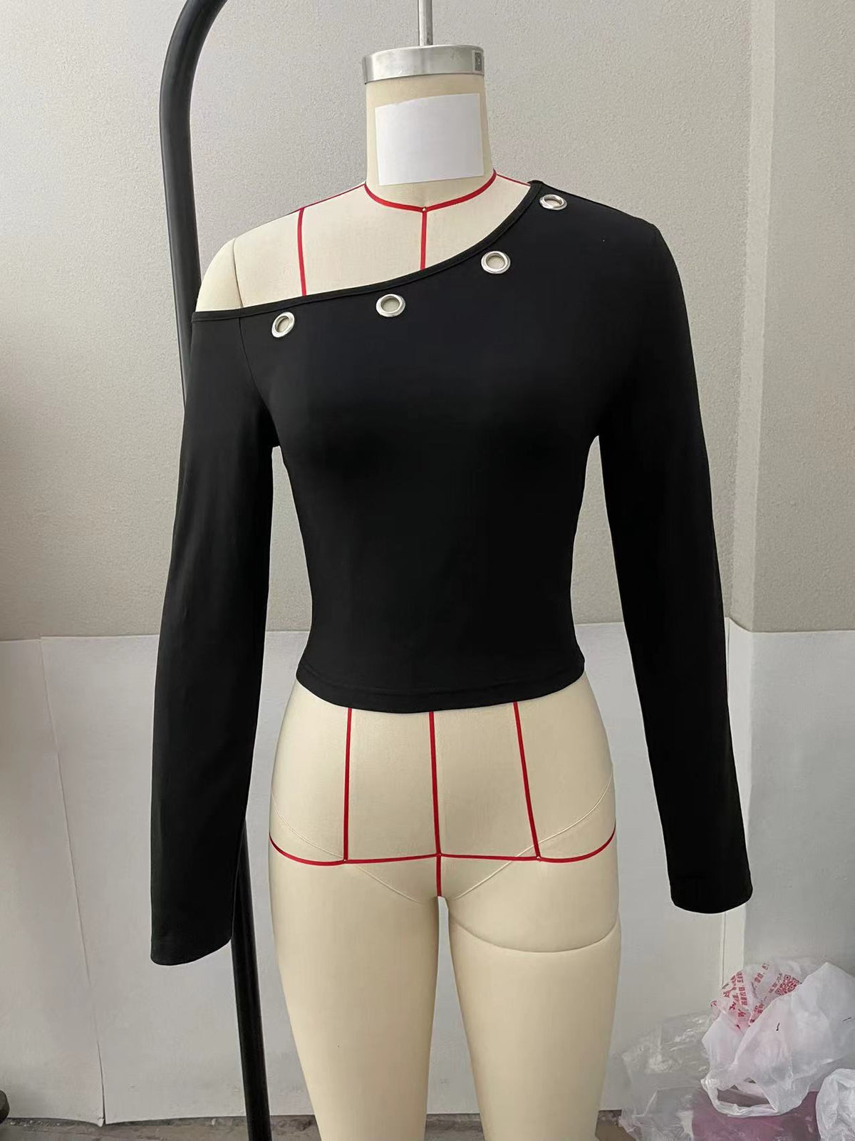 Sexy One Shoulder Long Sleeve Crop Top Going Out