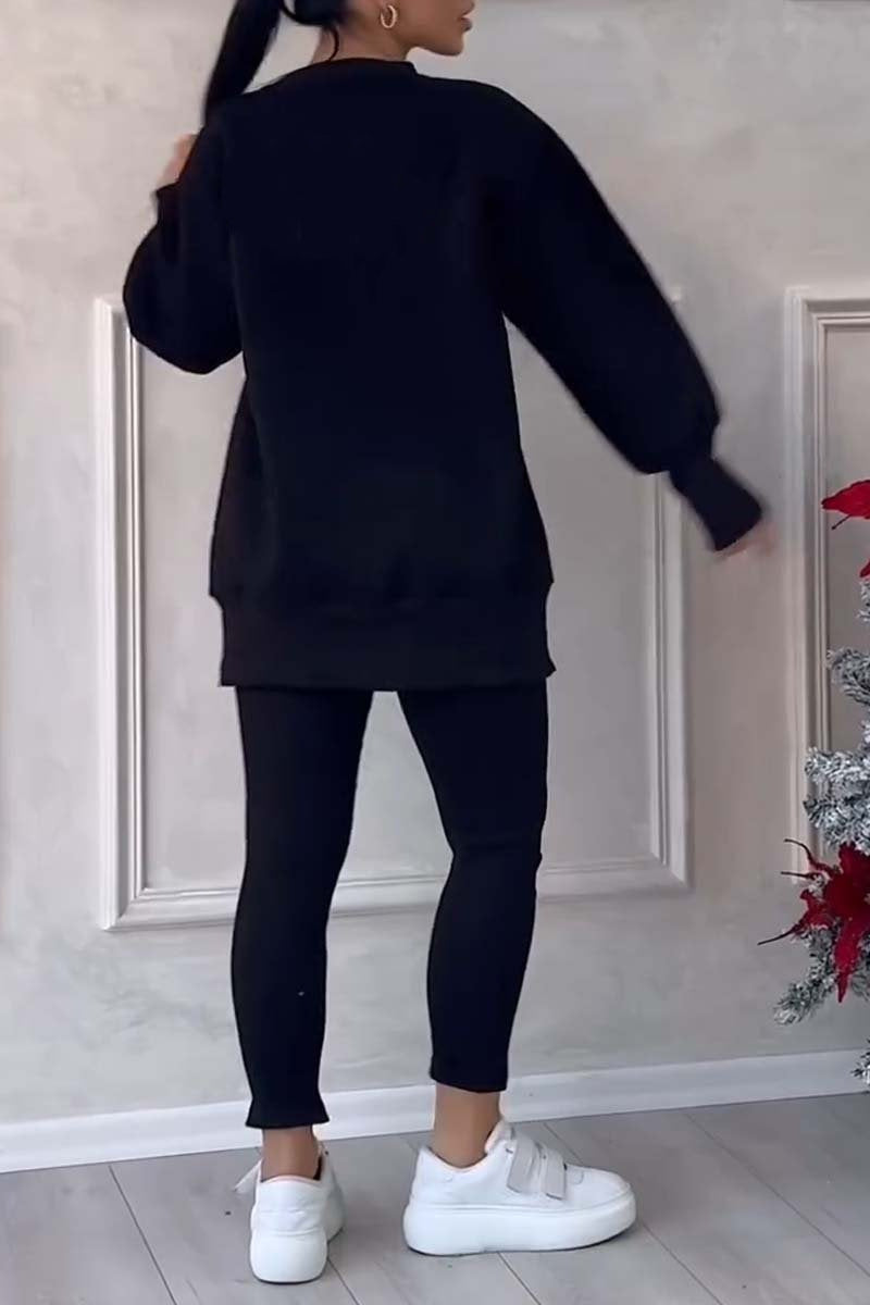 Women's Oversized Sweatshirt & Leggings 2 Piece Set