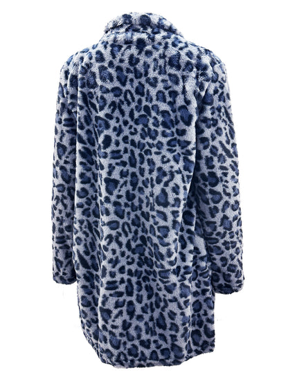 Women's Leopard Faux Fur Coat Open Front Oversized