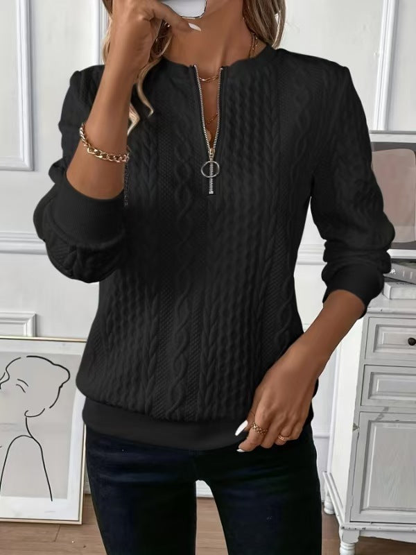 Women's Half Zip Quilted Sweatshirt Casual Pullover