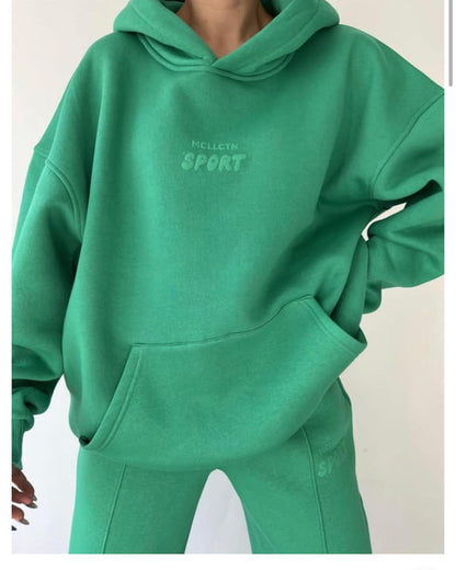 Women's Fleece Lined Graphic Hoodie Sweatpants Set