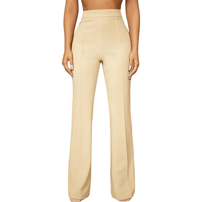 High Waist Straight Leg Pants | Women's Work Trousers