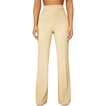 High Waist Straight Leg Pants | Women's Work Trousers