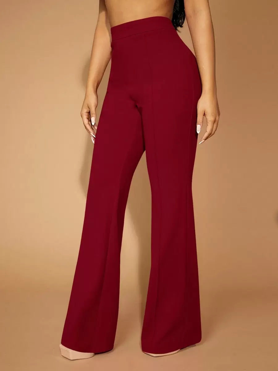 High Waist Straight Leg Pants | Women's Work Trousers