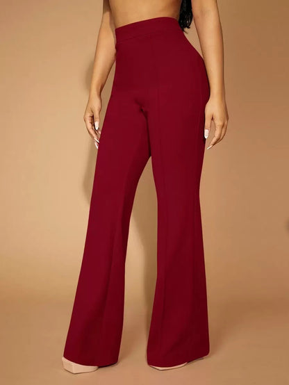 High Waist Straight Leg Pants | Women's Work Trousers