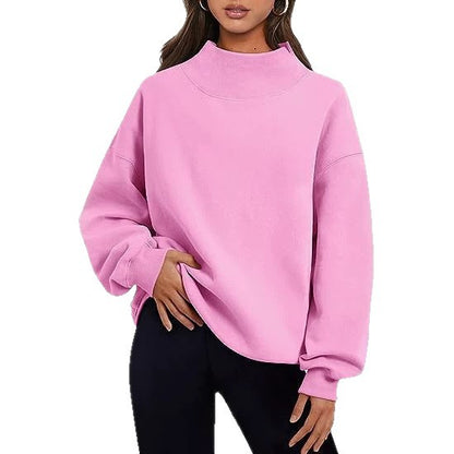 Women's Oversized Mock Neck Sweatshirt Pullover