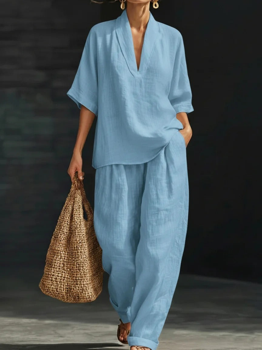 Women's Casual Summer Two Piece Set Loose Fit Pants
