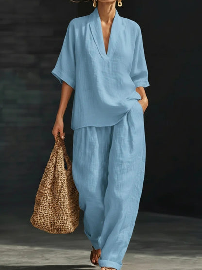 Women's Casual Summer Two Piece Set Loose Fit Pants