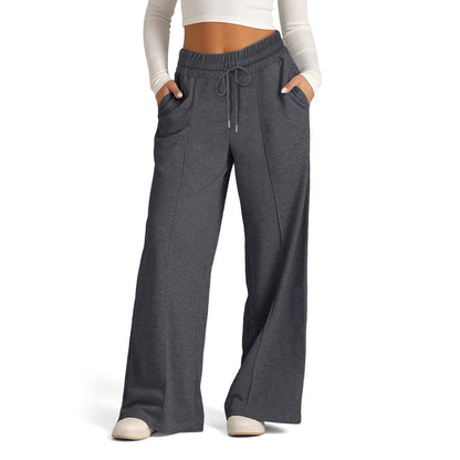 Women's High Waisted Wide Leg Drawstring Casual Pants