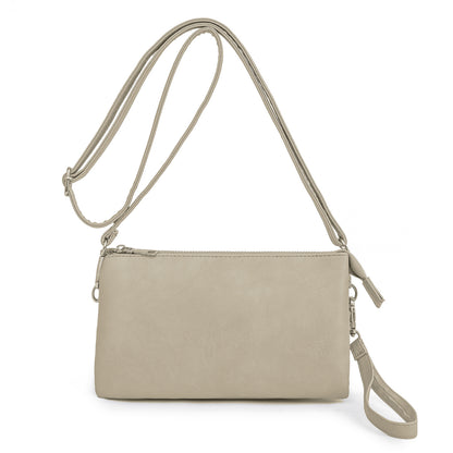 Envelope Style Crossbody Wallet Clutch with Zipper Closure
