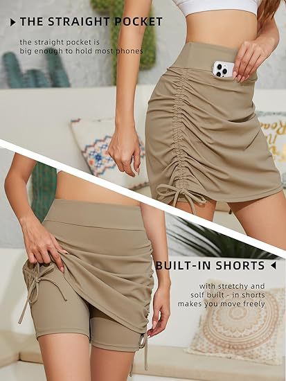 Women's High-Waist Drawstring Yoga Skirt – Summer Beach Sports Skirt