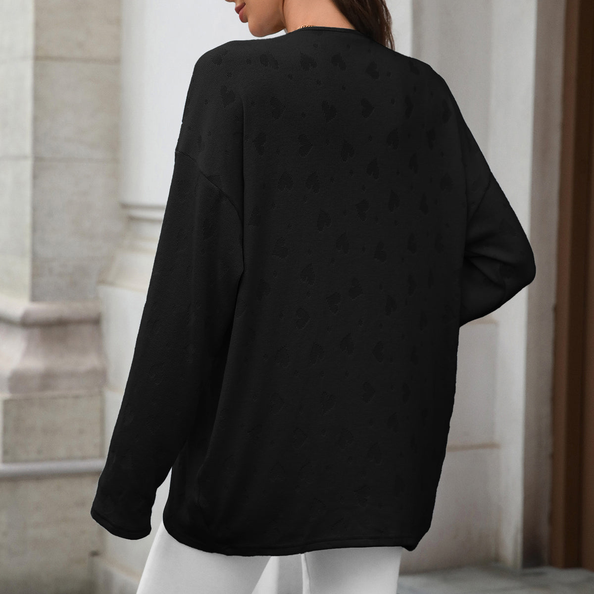 Women's Oversized Open Front Long Sleeve Knit Cardigan
