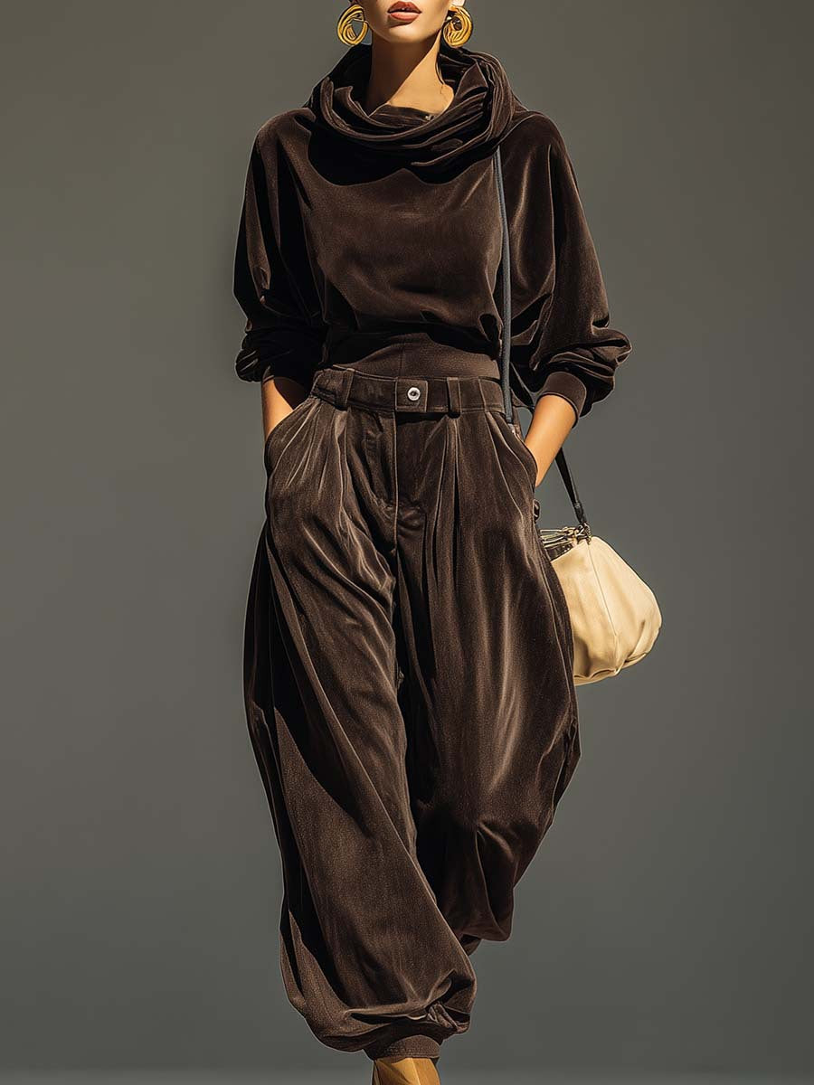 Womens Velvet Lounge Jogger Pants Set