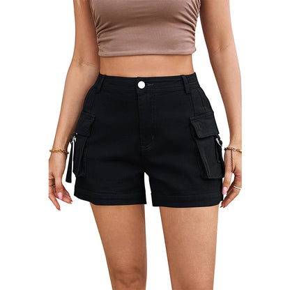 Women's High-Waisted Utility Cargo Shorts with Pockets – Trendy Summer Streetwear