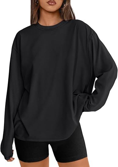 Women's Oversized Long Sleeve Crew Neck Boyfriend Tee