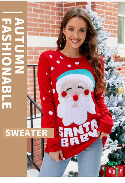 Women’s Santa Baby Letter Knit Christmas Sweater