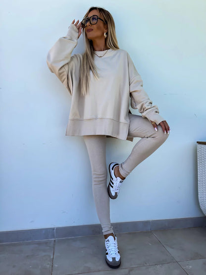 Oversized Sweatshirt and Leggings Two Piece Set