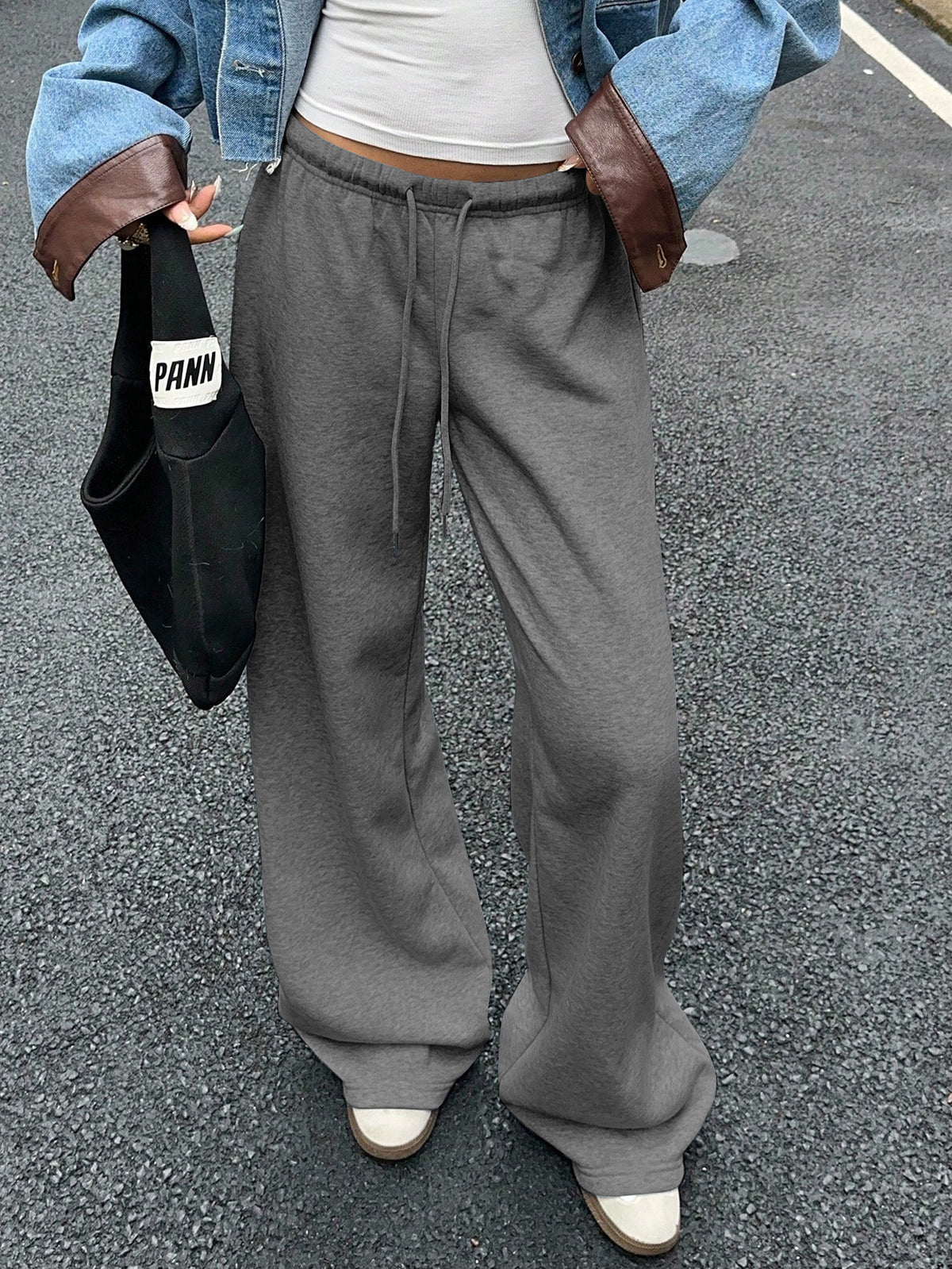 Women Y2K Low Rise Baggy Wide Leg Sweatpants