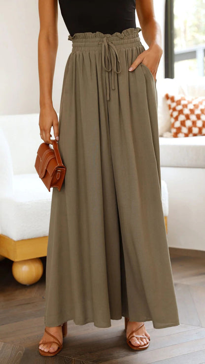 Women's High Waist Palazzo Pants Wide Leg Casual Summer