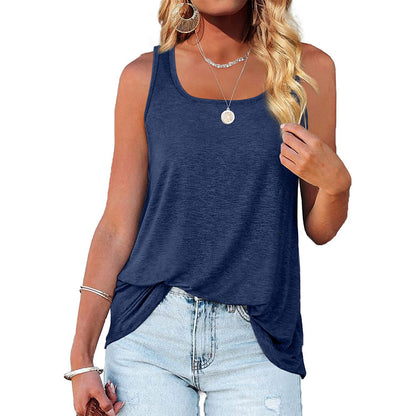 Basic Sleeveless Tank Top Casual Loose Fit Summer Tee