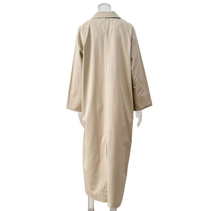 Women's Oversized Long Khaki Trench Coat